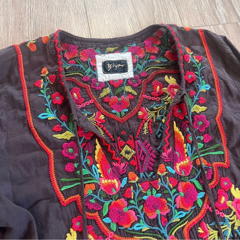 Johnny Was Multicolor Embroidered Tunic - Picture 2 of 12